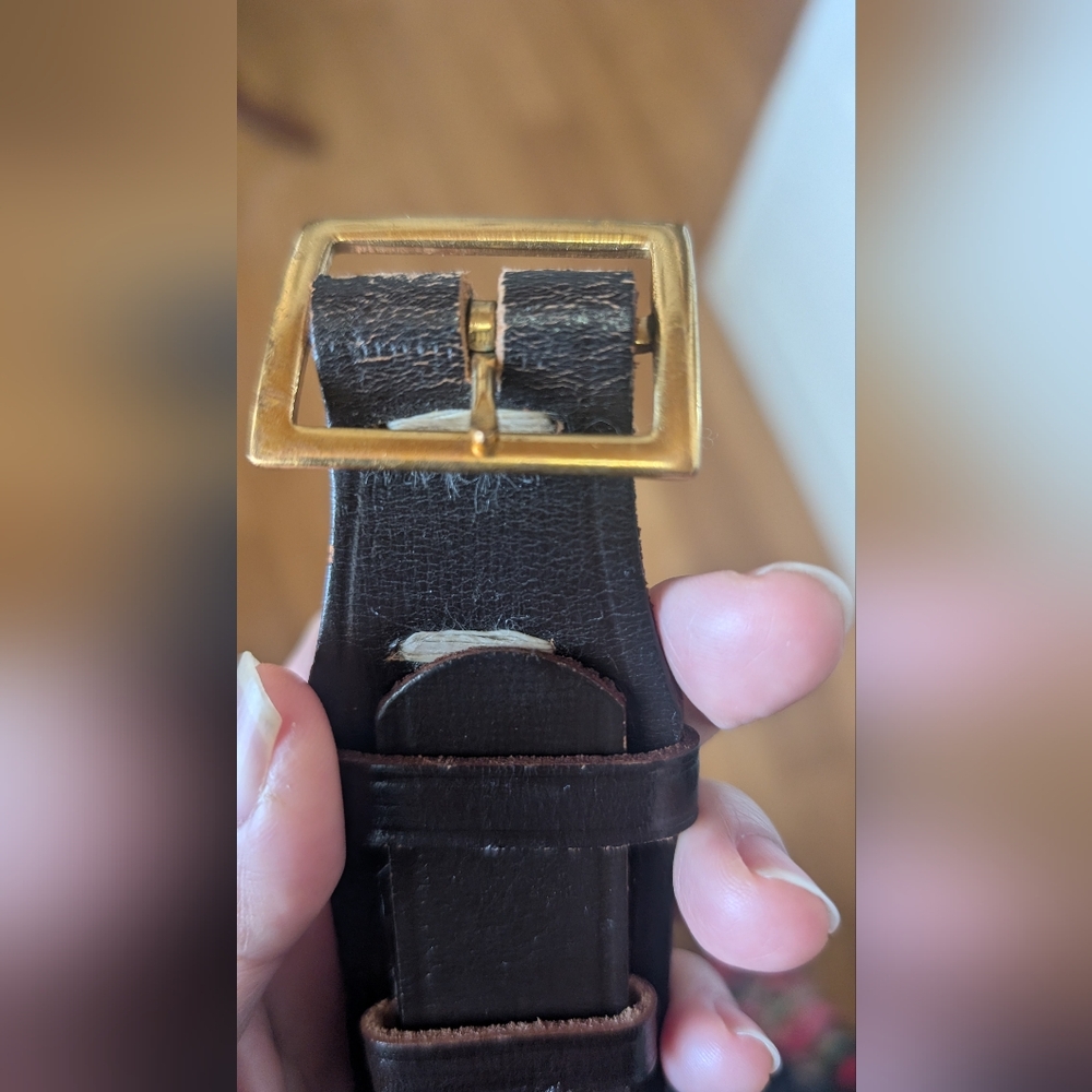 GENUINE Leather brown Belts with Gold Buckles - Picture 7 of 8